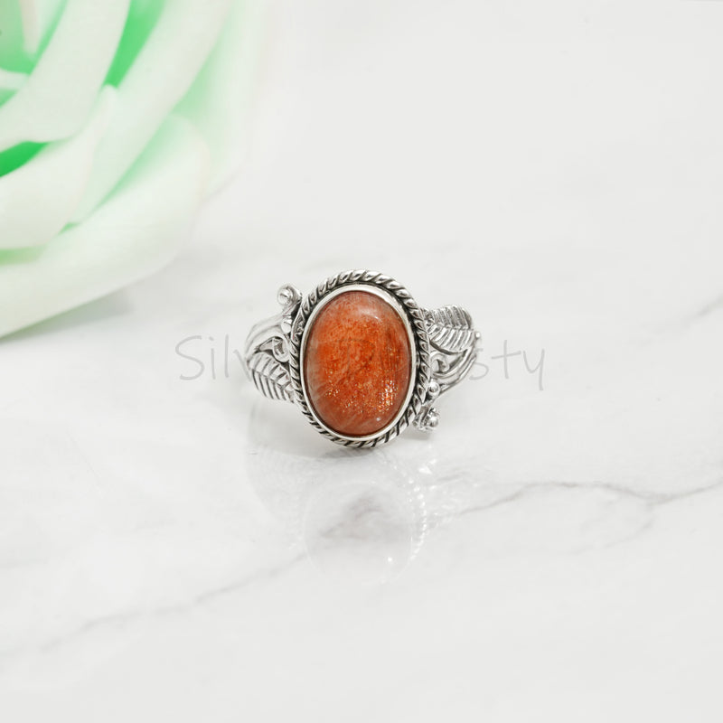 Sunstone Ring, 925 Solid Sterling Silver Ring, Ring For Women