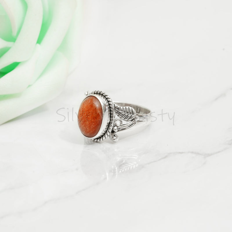 Sunstone Ring, 925 Solid Sterling Silver Ring, Ring For Women