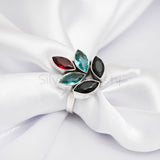 'BIA' Multistone Ring, 925 Solid Sterling Silver Ring