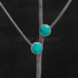 Turquoise 925 Solid Sterling Silver Earrings, Turquoise Studs