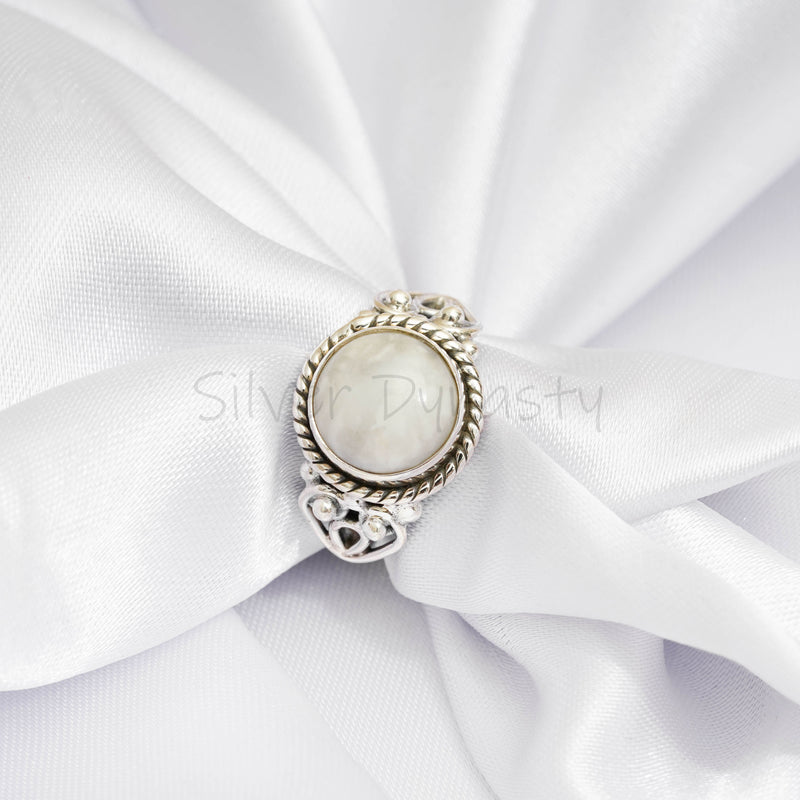 'BIA' Howlite 925 Solid Sterling Silver Ring