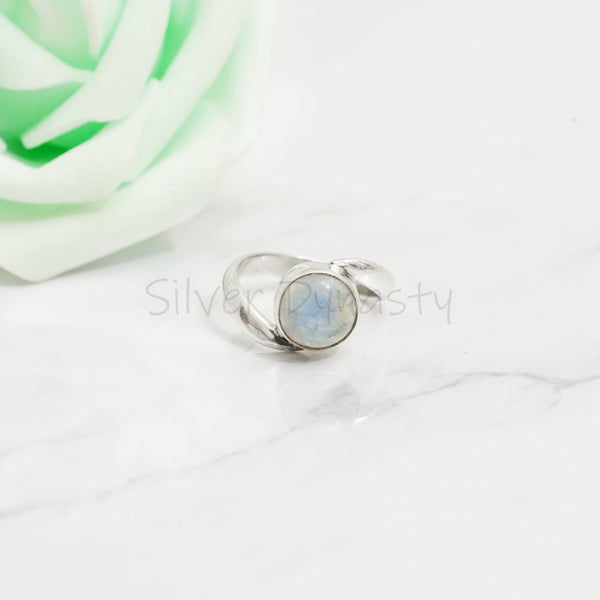 Moonstone 925 Solid Sterling Silver Ring, Moonstone Ring