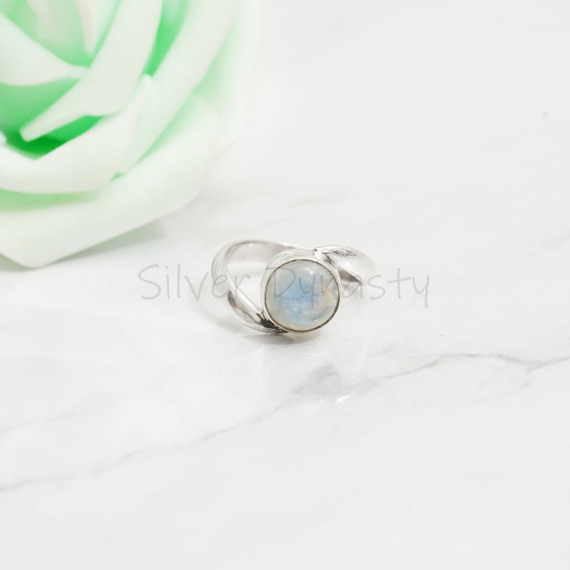 Moonstone 925 Solid Sterling Silver Ring, Moonstone Ring