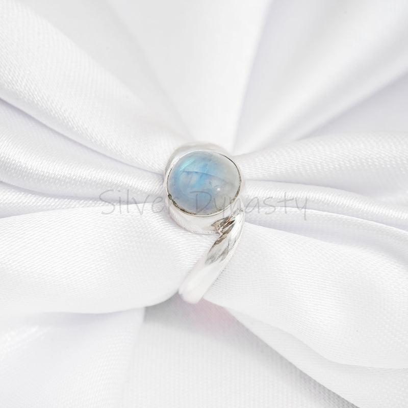 Moonstone 925 Solid Sterling Silver Ring, Moonstone Ring