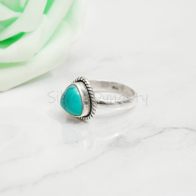 'Fortuna' Turquoise 925 Solid Sterling Silver Ring