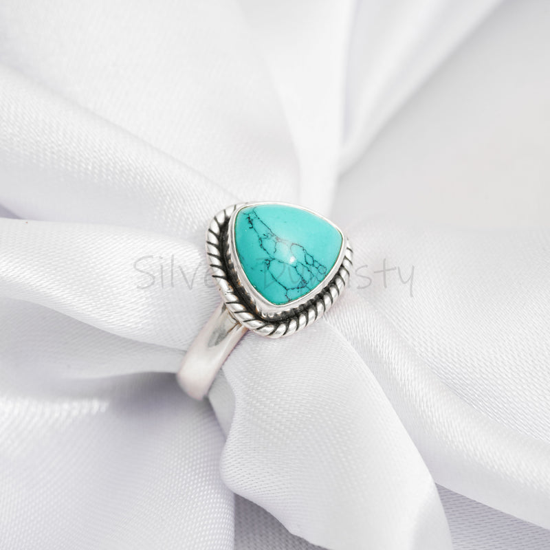 'Fortuna' Turquoise 925 Solid Sterling Silver Ring