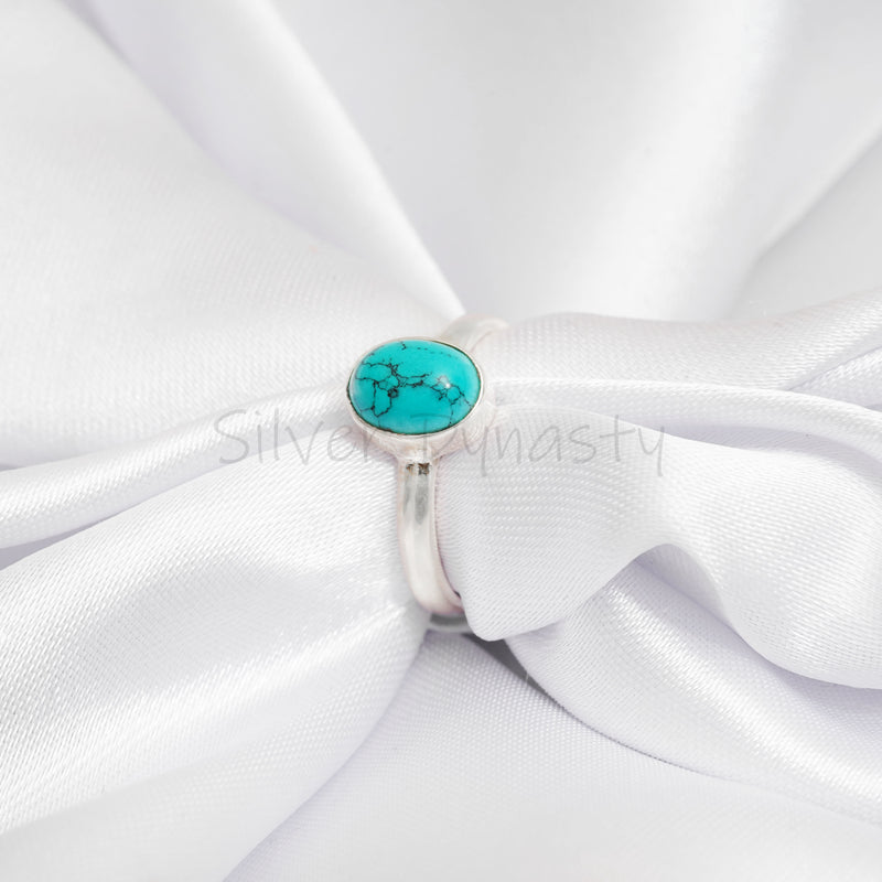 'Fortuna' Turquoise 925 Solid Sterling Silver Ring