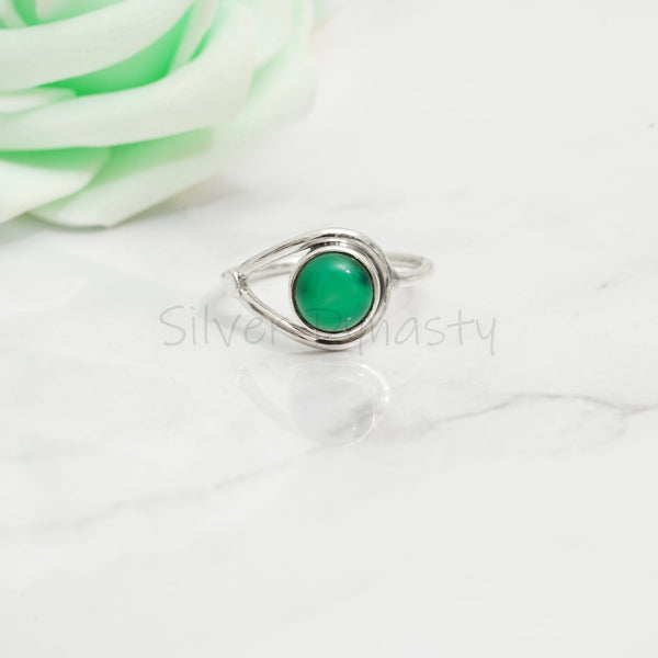 Green Onyx 925 Solid Sterling Silver Ring, Ring For Women