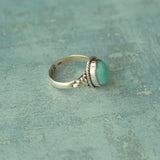 Larimar Ring, 925 Solid Sterling Silver Ring