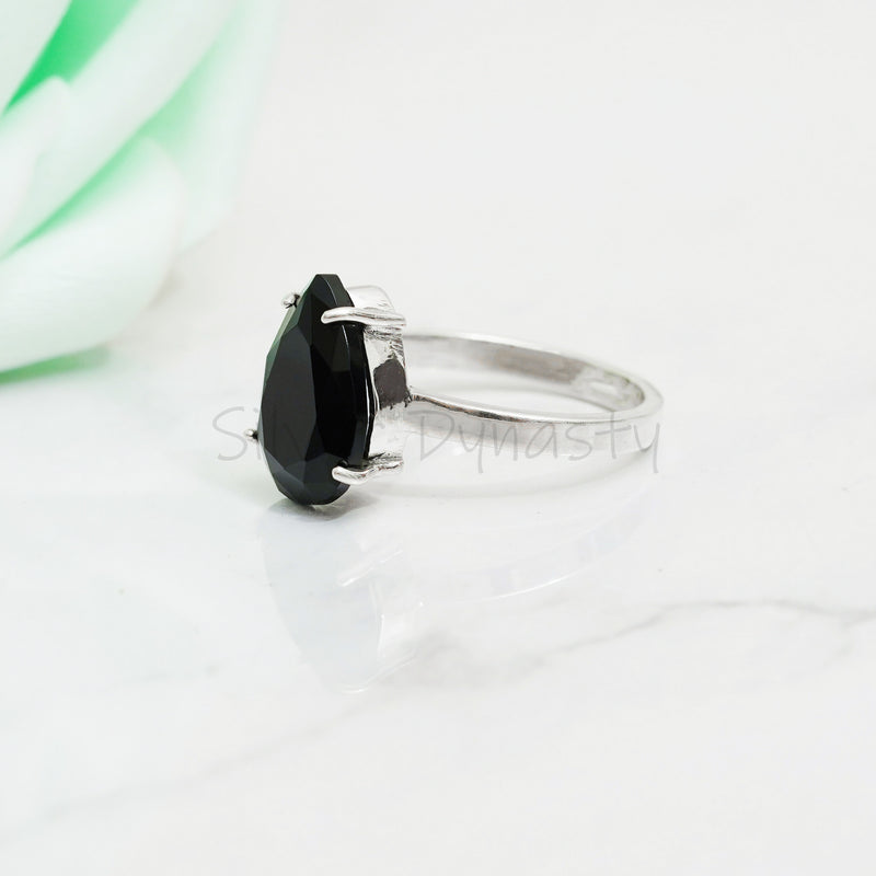 'BIA' Black Onyx 925 Solid Sterling Silver Ring