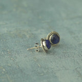 Lapis Studs, Lapis Lazuli,  925 Solid Sterling Silver Studs