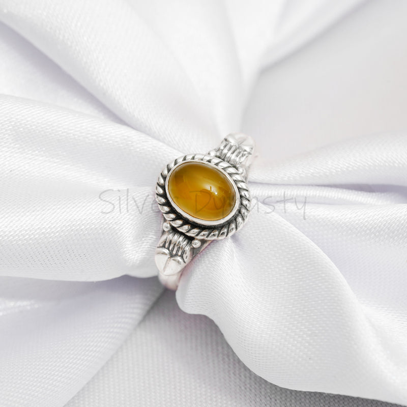 Yellow Onyx 925 Solid Sterling Silver Ring, Ring For Women