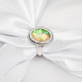 Dichroic Glass 925 Solid Sterling Silver Ring