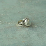 Natural Rainbow Moonstone 925 Solid Sterling Silver Ring