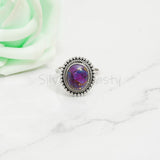 'Statement' Purple Copper Turquoise 925 Solid Sterling Silver Ring