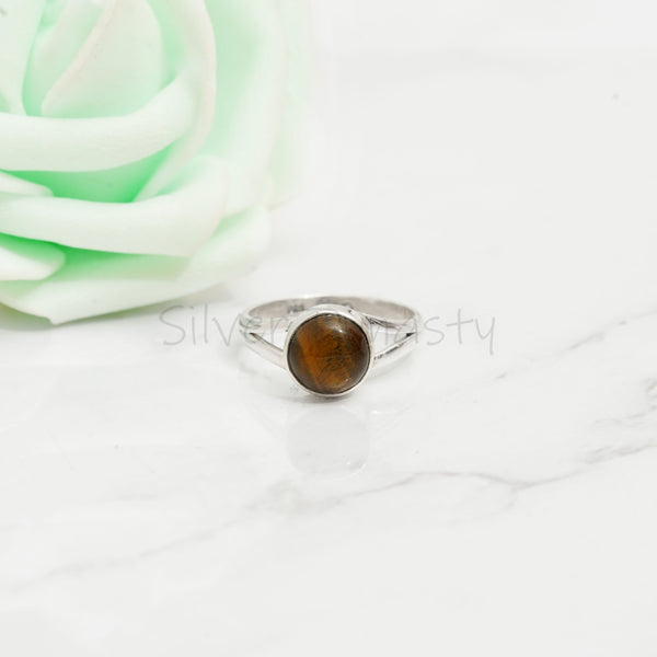 Tiger Eye Ring, 925 Solid Sterling Silver Ring