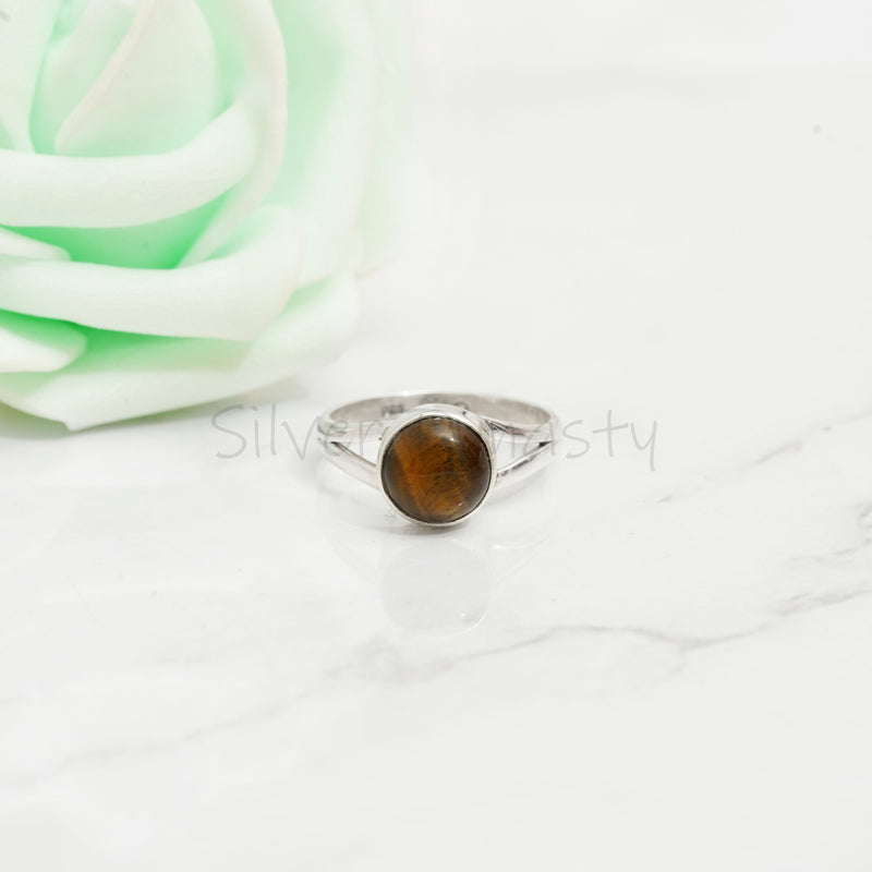 Tiger Eye Ring, 925 Solid Sterling Silver Ring