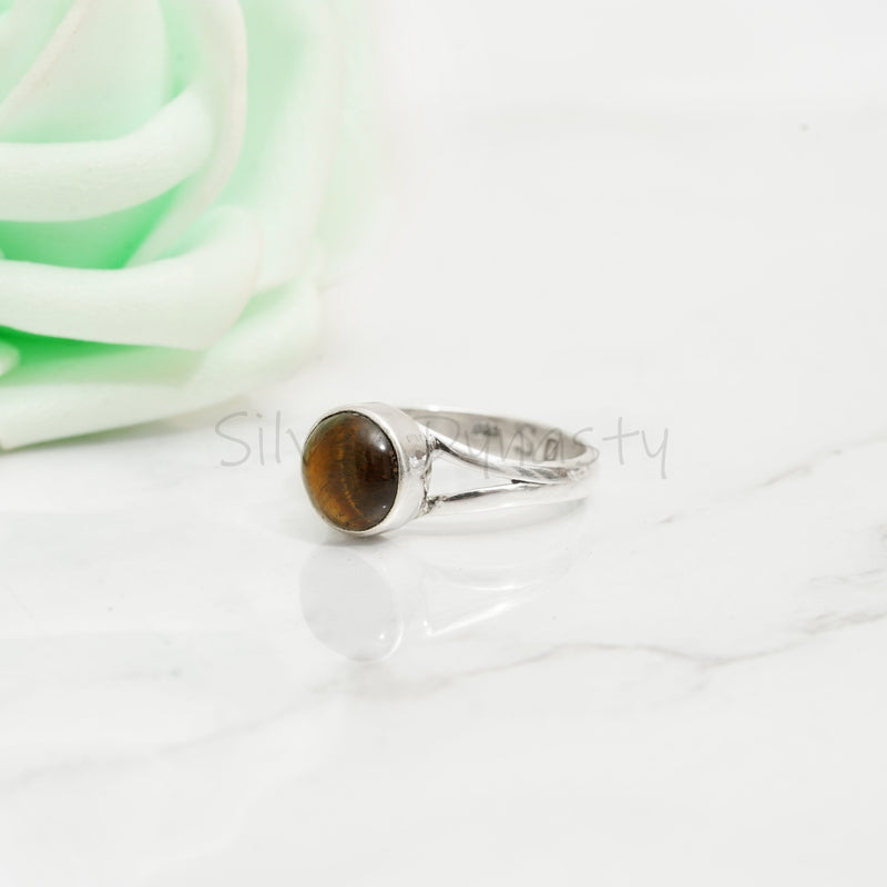 Tiger Eye Ring, 925 Solid Sterling Silver Ring