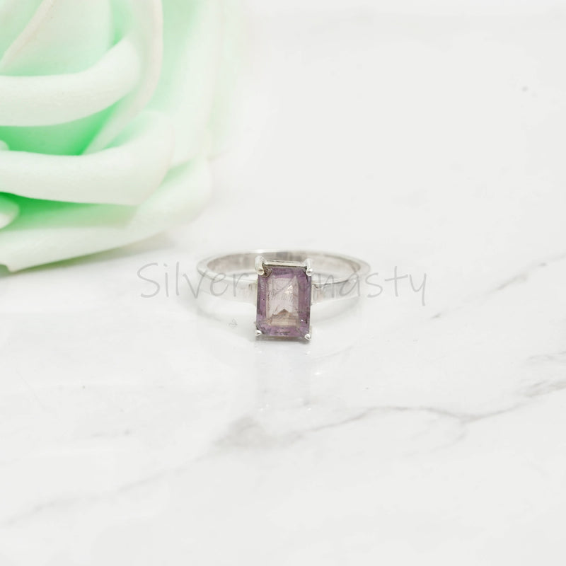 Amethyst Ring, 925 Solid Sterling Silver Ring