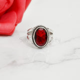 'Fortuna' Garnet 925 Solid Sterling Silver Ring