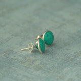 Turquoise 925 Solid Sterling Silver Earrings, Turquoise Studs