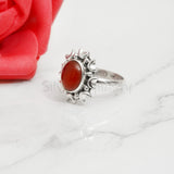 'Fortuna' Carnelian 925 Solid Sterling Silver Ring