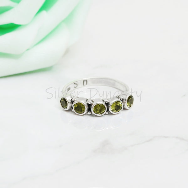 Peridot Ring, 925 Solid Sterling Silver Ring, Ring For Women