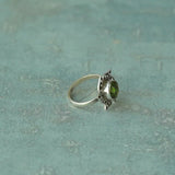 'Flower' Peridot 925 Solid Sterling Silver Ring