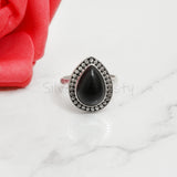 'Boho' Black Onyx 925 Solid Sterling Silver Ring