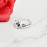 'Elegant' Silver Flower Band,925 Solid Sterling Silver Ring,