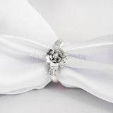 'Elegant' Silver Flower Band,925 Solid Sterling Silver Ring,