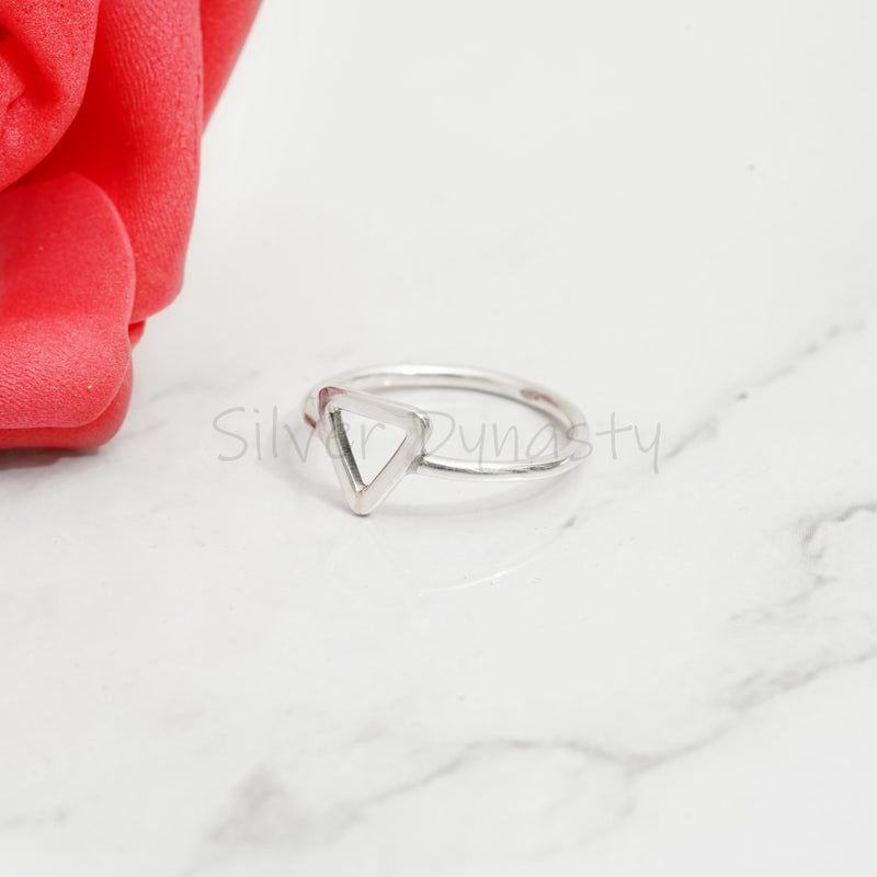 Triangle Ring, ,925 Solid Sterling Silver Ring, Geometric Ring