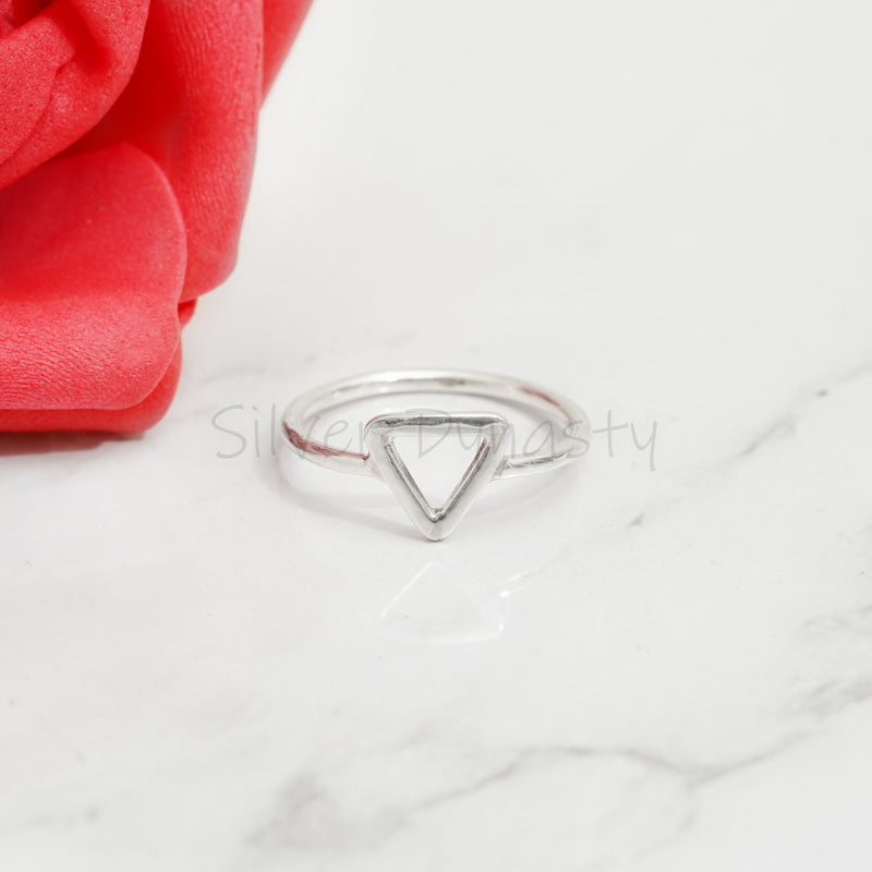 Triangle Ring, ,925 Solid Sterling Silver Ring, Geometric Ring