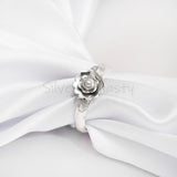 'Gorgeous' Silver Flower Band,925 Solid Sterling Silver Ring,