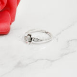 Simple Floral Ring Silver Flower Band,925 Solid Sterling Silver Ring,