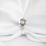 Simple Floral Ring Silver Flower Band,925 Solid Sterling Silver Ring,