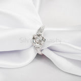 'Gorgeous' Silver Flower Band,925 Solid Sterling Silver Ring,