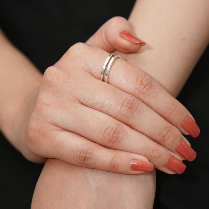 Silver Band,925 Solid Sterling Silver Ring, Simple Band, Couple Band