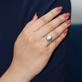 Larimar Ring, 925 Solid Sterling Silver Ring