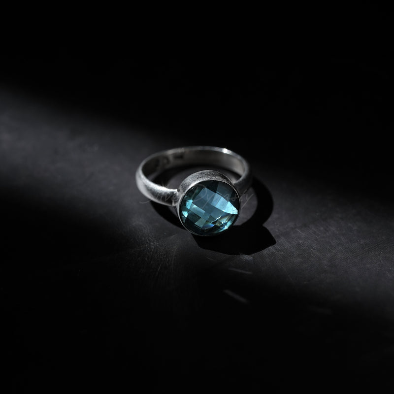 'Classy' Aquamarine 925 Solid Sterling Silver Ring