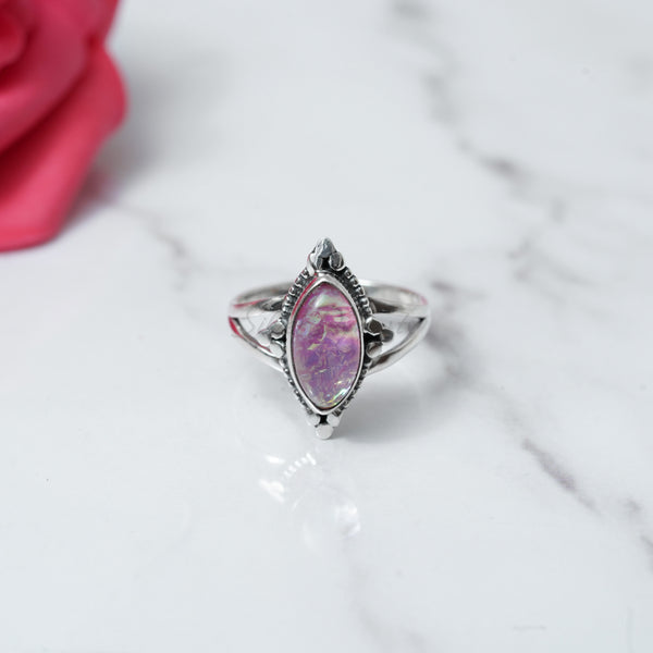 Dichroic Glass 925 Solid Sterling Silver Ring