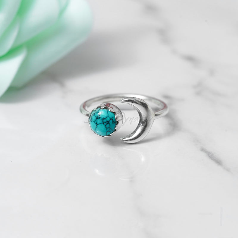 'Fortuna' Turquoise 925 Solid Sterling Silver Ring