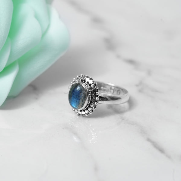 'Statement' Labradorite Ring, 925 Solid Sterling Silver Ring