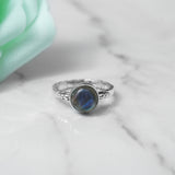 'Minimalist' Labradorite Ring, 925 Solid Sterling Silver Ring