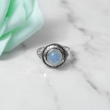 Simple Moonstone 925 Solid Sterling Silver Ring, Moonstone Ring