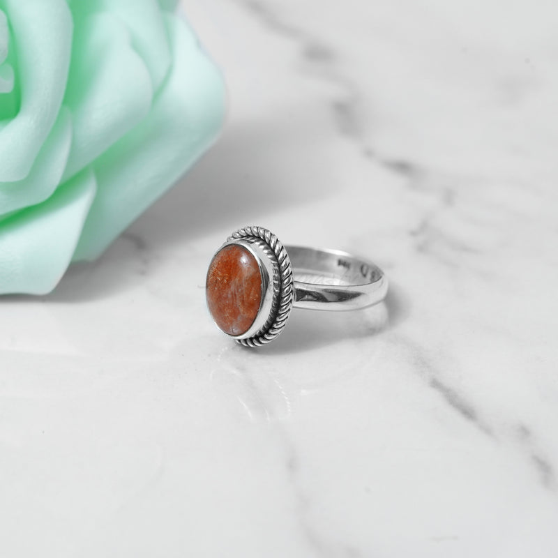 Sunstone Ring, 925 Solid Sterling Silver Ring, Ring For Women