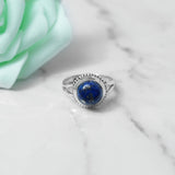 'Boho' Lapis Lazuli 925 Solid Sterling Silver Ring