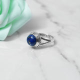 'Boho' Lapis Lazuli 925 Solid Sterling Silver Ring