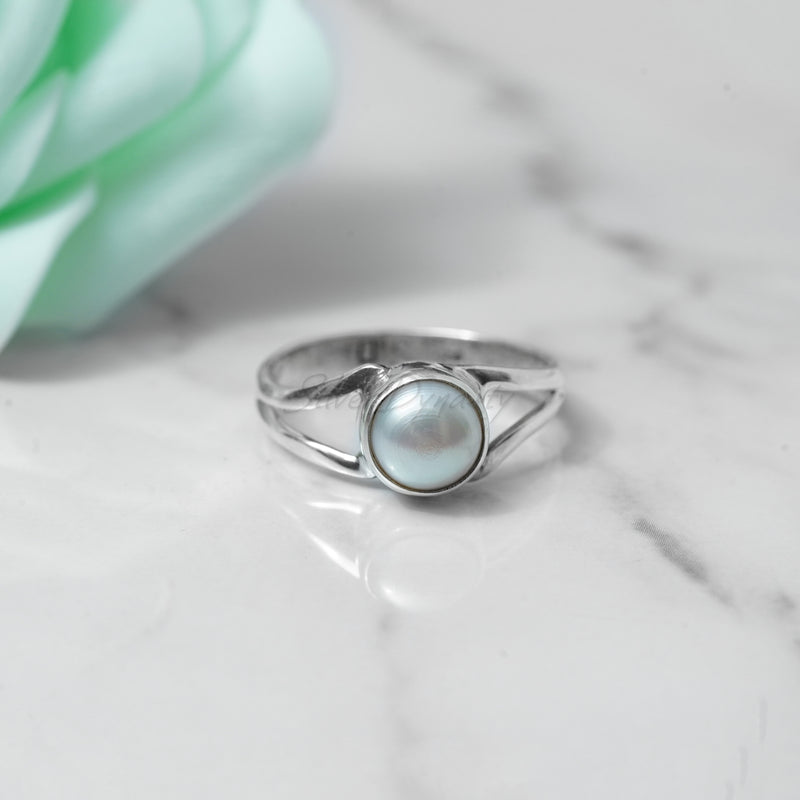 'Boho' Pearl 925 Solid Sterling Silver Ring