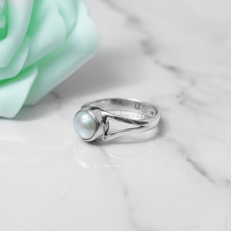 'Boho' Pearl 925 Solid Sterling Silver Ring